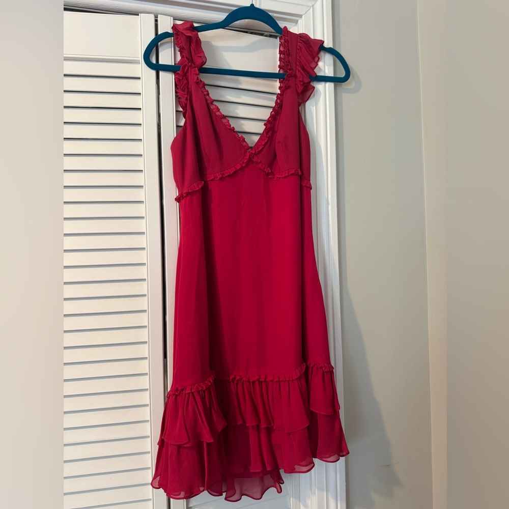 NWT Cinq a Sept Ruffled Silk Chiffon Minidress